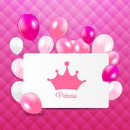 Princess Background with Crown Vector Illustration N6