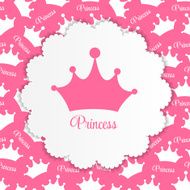 Princess Background with Crown Vector Illustration N8