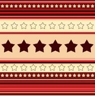 Stripy background with stars - in red