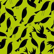 Halloween Crow Seamless Pattern
