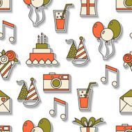 Seamless holiday pattern happy birthday N3