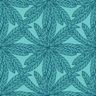 Blue abstract seamless with leaves