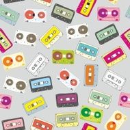 seamless pattern audio cassettes