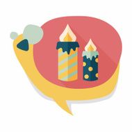 Candle flat icon with long shadow eps10 N17