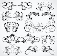 Set of ten ornate elements for design