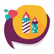 Candle flat icon with long shadow eps10 N18