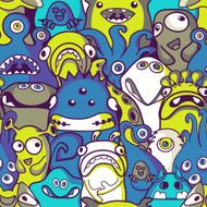 funny monsters - seamless pattern N3