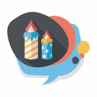 Candle flat icon with long shadow eps10 N19