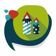 Candle flat icon with long shadow eps10 N20