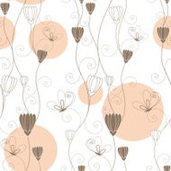 Romantic floral butterfly seamless pattern
