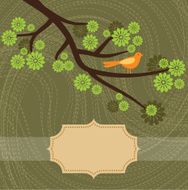 Bird on a tree and sample text