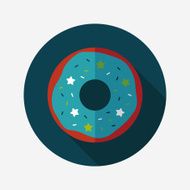 donut flat icon with long shadow eps10 N12