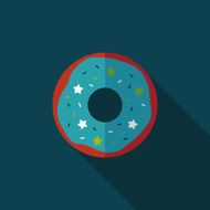 donut flat icon with long shadow eps10 N13