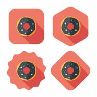donut flat icon with long shadow eps10 N14
