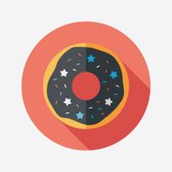 donut flat icon with long shadow eps10 N15