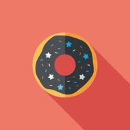 donut flat icon with long shadow eps10 N16
