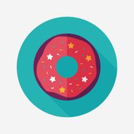 donut flat icon with long shadow eps10 N18