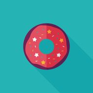 donut flat icon with long shadow eps10 N19