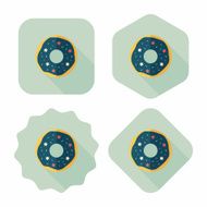 donut flat icon with long shadow eps10 N20