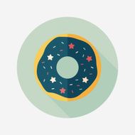 donut flat icon with long shadow eps10 N21
