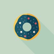 donut flat icon with long shadow eps10 N22
