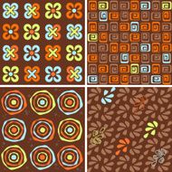 Chocolate orange cyan and green seamless collection N2