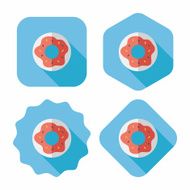 donut flat icon with long shadow eps10 N26