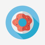 donut flat icon with long shadow eps10 N27