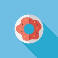 donut flat icon with long shadow eps10 N28