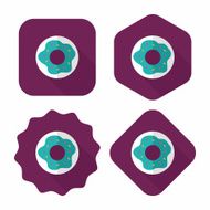 donut flat icon with long shadow eps10 N29