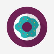 donut flat icon with long shadow eps10 N30