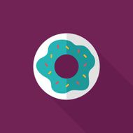 donut flat icon with long shadow eps10 N31