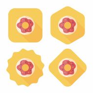 donut flat icon with long shadow eps10 N32