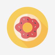 donut flat icon with long shadow eps10 N33