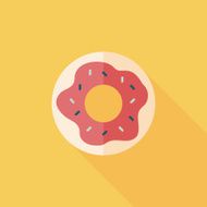 donut flat icon with long shadow eps10 N34