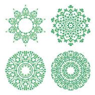 Ornamental ethnicity green pattern