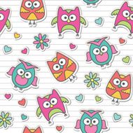 pattern with cartoon owls