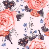 Vintage Seamless Background with Roses N2