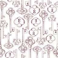 Seamless keys pattern illustration background in vector N3