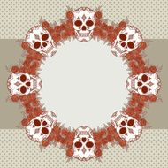 Vector vintage frame with skulls N2