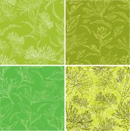 Patterns with flowers and leafs