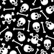 Funny skulls seamless background