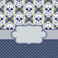 Vector vintage frame with skulls N6