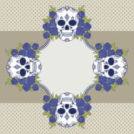 Vector vintage frame with skulls N8