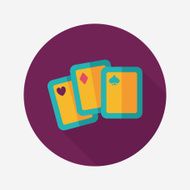 Playing cards flat icon with long shadow eps10 N14