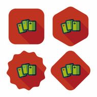 Playing cards flat icon with long shadow eps10 N19