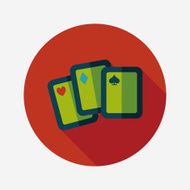 Playing cards flat icon with long shadow eps10 N20