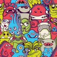 Funny alians - seamless pattern