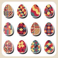 easter eggs retro pattern set N3
