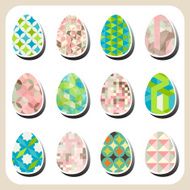 easter eggs retro pattern set N4